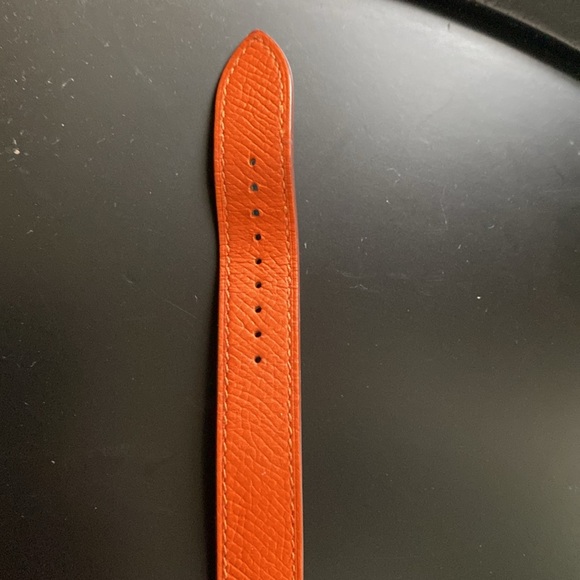 HERMES Double Tour Apple Watch Strap Band 40 mm fits 38/40/41 Attelage Orange - Picture 6 of 11